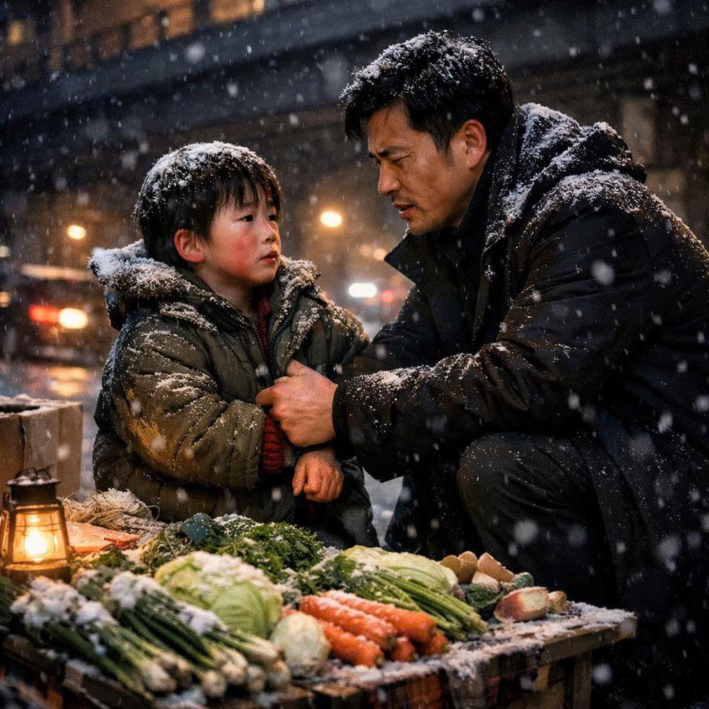 Đứa Trẻ Bán Rau Trong Tuyết